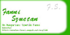 fanni szmetan business card